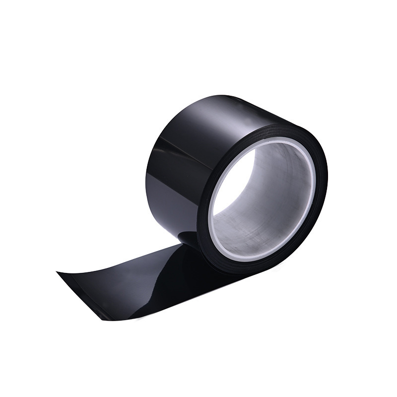 珠海50U高粘性黑色单面胶 pet硅胶喷涂绝缘遮蔽胶带厂家