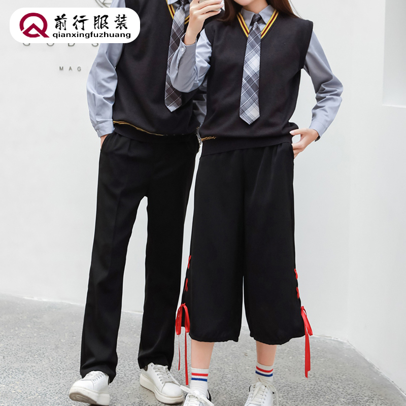 江门定做厂家校服套装学院风中学生秋季高中生小学初中加绒j班服运动服装