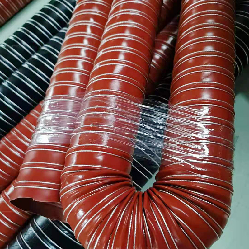 现货供应 红色矽胶风管 工业伸缩管