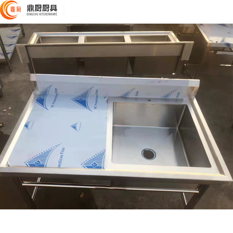 惠州不锈钢洗菜池 304不锈钢水槽 加厚手工水槽 厨房洗菜盆洗碗池双槽水槽