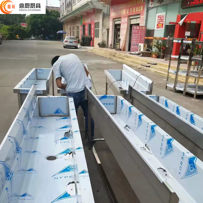 广州洗手槽厂家 不锈钢长水池 多槽长款水池幼儿园部队洗手池浸泡池 定制加长水池