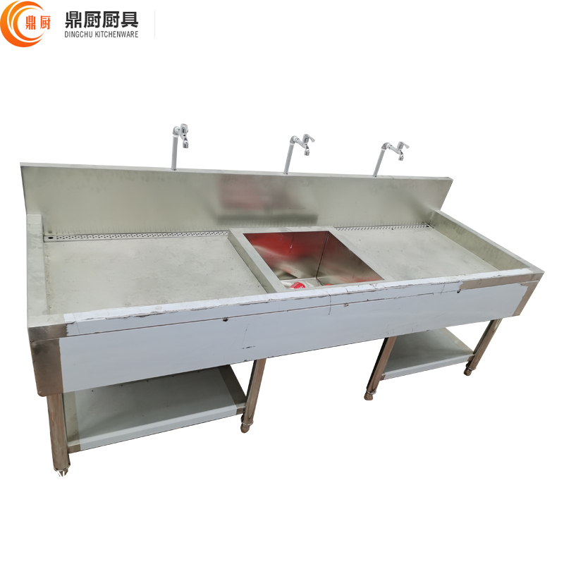 广州洗碗池厂家定制 304不锈钢水槽 加厚手工水槽 厨房洗菜盆洗碗池双槽水槽