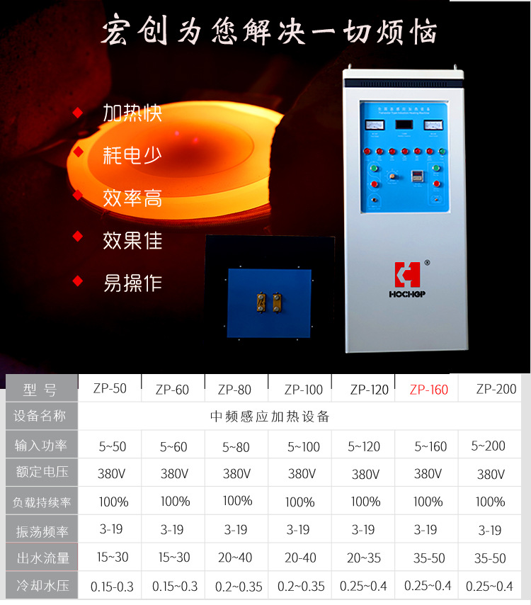 【 Hongchuang 】 Medium frequency heating equipment Medium frequency induction quenching machine Medium frequency induction heating brazing power supply