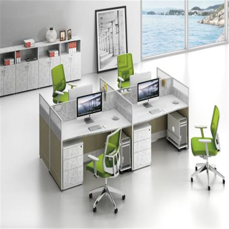鸿泰订制职员工作桌子 办公室员工电脑桌椅组合 屏风隔断 双人财务办工桌