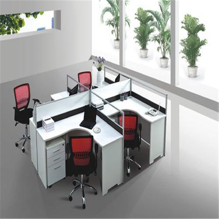 鸿泰办公桌定制 工厂四人位屏风隔断 工位简约组合桌 职员桌生产厂家