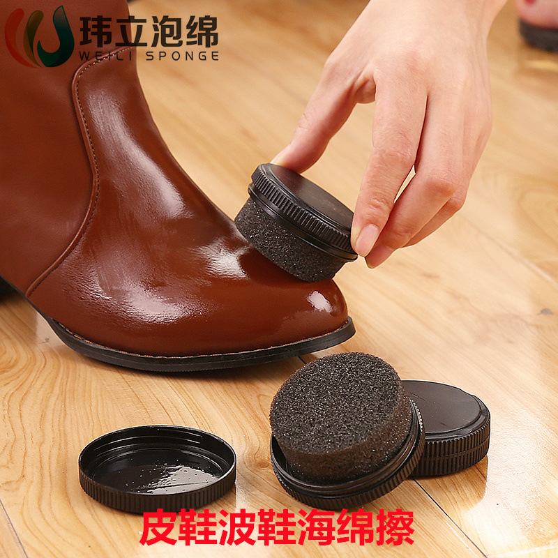 定制加工 小圆形上光增亮擦鞋器 海绵鞋油擦 清洁擦鞋海绵鞋刷