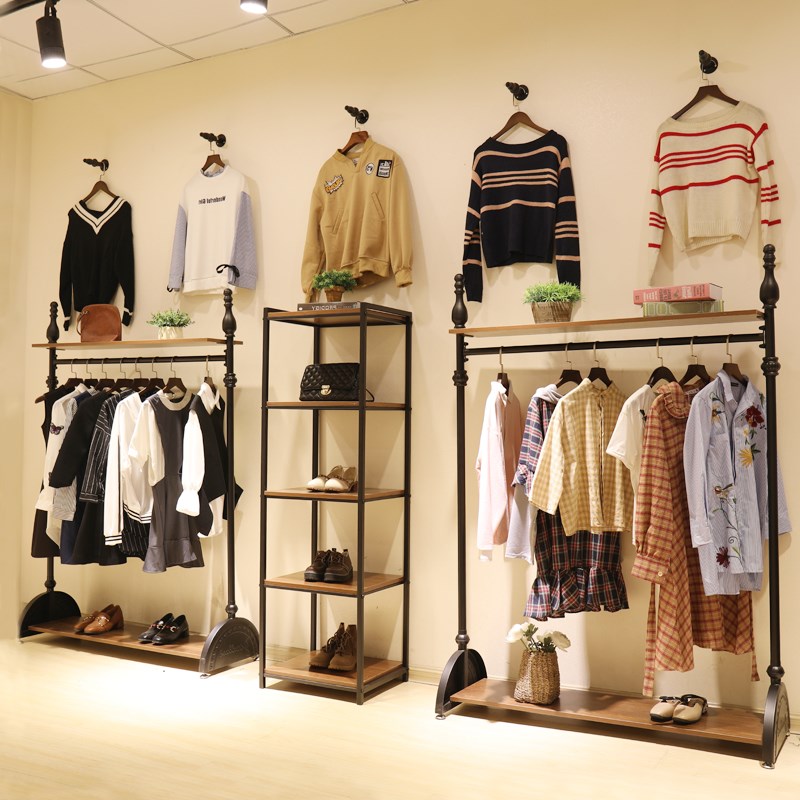 新艺木制品 衣物展示架 展示柜厂家 可来图定制